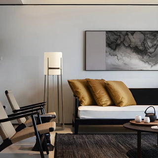 Minimalist White Cylinder Metal Modern Floor Lamp Zawala Image - 5