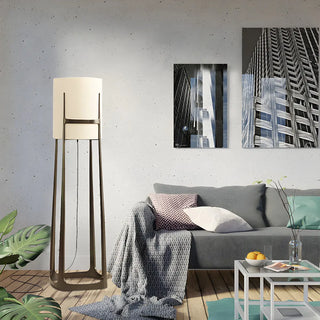 Minimalist White Cylinder Metal Modern Floor Lamp Zawala Image - 8