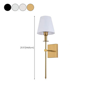 Simple White Fabric Cylinder Gold Metal Wall Sconce Zawala #size
