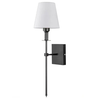 Simple White Fabric Cylinder Gold Metal Wall Sconce Zawala Image - 5