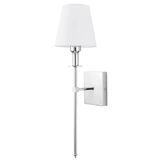 Simple White Fabric Cylinder Gold Metal Wall Sconce Zawala Image - 6