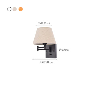 Bedroom Fabric Shade Black Swing Arm Wall Sconce Zawala #size