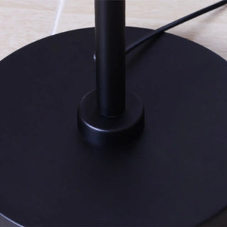 Classic White Fabric Drum Black Metal Floor Lamp Zawala Image - 15