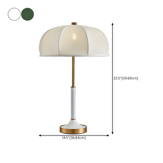 Elegant Simple White Drum Dome Fabric Shade Table Lamp Zawala #size