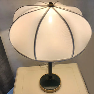 Elegant Simple White Drum Dome Fabric Shade Table Lamp Zawala Image - 8