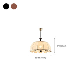 ZOWALA - Modern White Fabric Flower Drum Chandelier #size