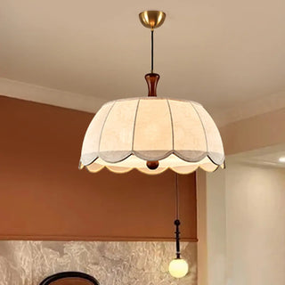 ZOWALA - Modern White Fabric Flower Drum Chandelier Image - 4
