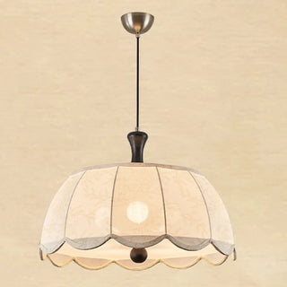 ZOWALA - Modern White Fabric Flower Drum Chandelier Image - 6