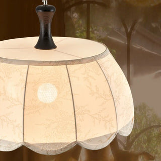ZOWALA - Modern White Fabric Flower Drum Chandelier Image - 8