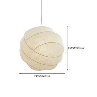 ZOWALA - Minimalist Globe Fabric Bedroom White Pendant Light Image - 14