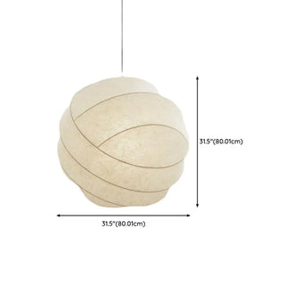 ZOWALA - Minimalist Globe Fabric Bedroom White Pendant Light Image - 16
