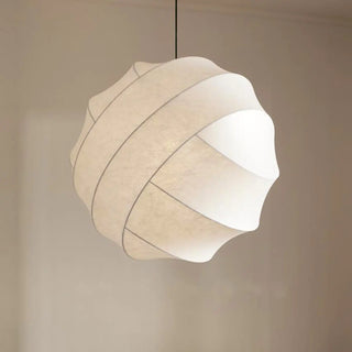 ZOWALA - Minimalist Globe Fabric Bedroom White Pendant Light Image - 8