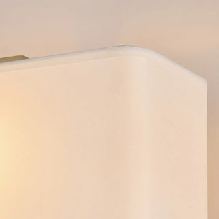 Bedroom Fabric White Shade Rectangular Wall Sconce Zawala Image - 16