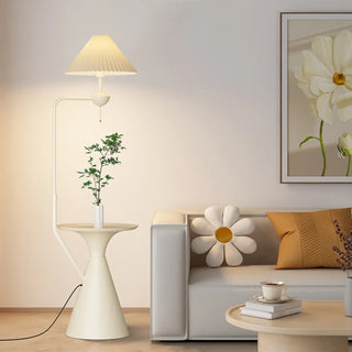 Adjustable Trendy White Cone Side Table Floor Lamp Zawala Image - 13