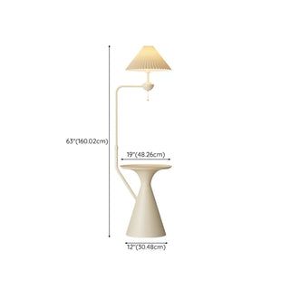 Adjustable Trendy White Cone Side Table Floor Lamp Zawala Image - 19