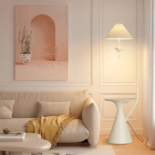 Adjustable Trendy White Cone Side Table Floor Lamp Zawala Image - 2