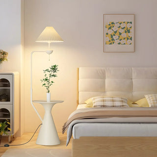 Adjustable Trendy White Cone Side Table Floor Lamp Zawala Image - 9