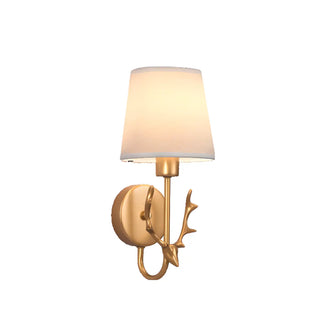 Fabric Shade Antler-Inspired Bedroom Wall Sconce Zawala Image - 13