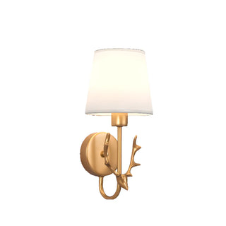 Fabric Shade Antler-Inspired Bedroom Wall Sconce Zawala Image - 14