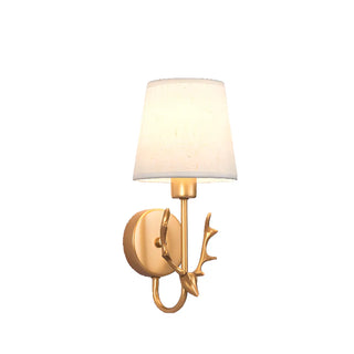 Fabric Shade Antler-Inspired Bedroom Wall Sconce Zawala Image - 15