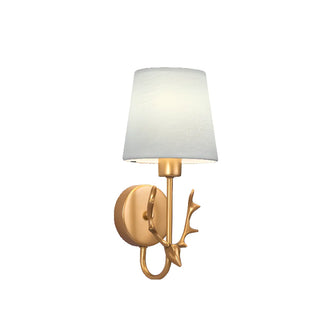 Fabric Shade Antler-Inspired Bedroom Wall Sconce Zawala Image - 16