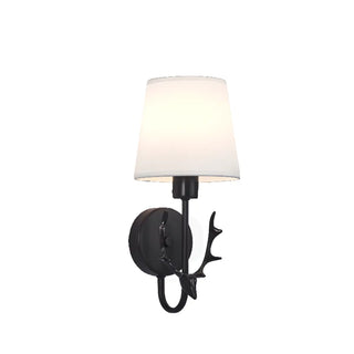 Fabric Shade Antler-Inspired Bedroom Wall Sconce Zawala Image - 18