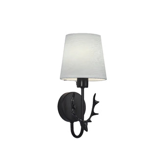 Fabric Shade Antler-Inspired Bedroom Wall Sconce Zawala Image - 20