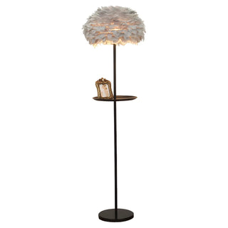 ZOWALA - Modern White Feather Metal Floor Lamp Image - 11