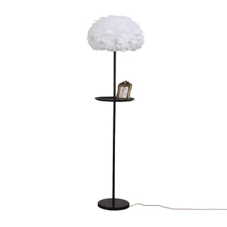 ZOWALA - Modern White Feather Metal Floor Lamp Image - 12