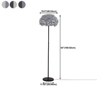 ZOWALA - Modern White Feather Metal Floor Lamp Image - 18