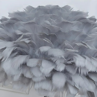 ZOWALA - Modern White Feather Metal Floor Lamp Image - 7