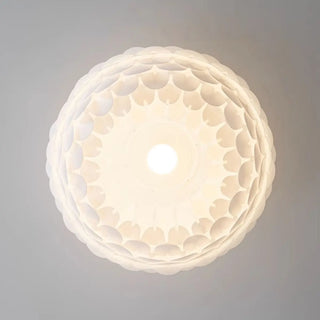 ZOWALA - Modern Metal White Flakes Drum Bedroom Pendant Light Image - 9