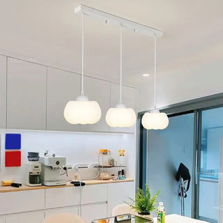 ZOWALA - Modern White Acrylic Flower Dining Room Pendant Light Image - 7
