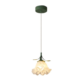 ZOWALA - Modern Bedroom Flower White Petal Glass Pendant Light Image - 14