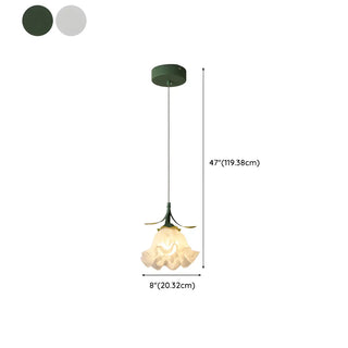 ZOWALA - Modern Bedroom Flower White Petal Glass Pendant Light #size