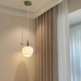 ZOWALA - Modern Bedroom Flower White Petal Glass Pendant Light Image - 2