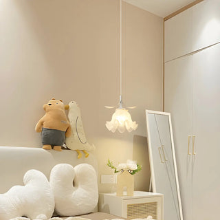 ZOWALA - Modern Bedroom Flower White Petal Glass Pendant Light Image - 5