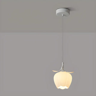 ZOWALA - Modern Bedroom Flower White Petal Glass Pendant Light Image - 6