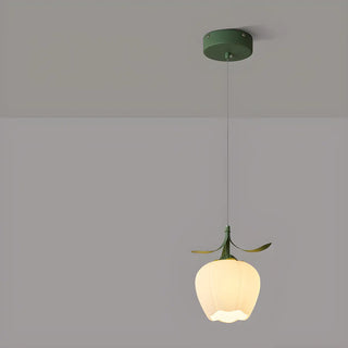 ZOWALA - Modern Bedroom Flower White Petal Glass Pendant Light Image - 7