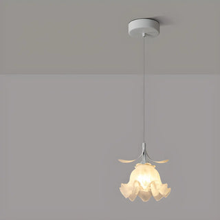 ZOWALA - Modern Bedroom Flower White Petal Glass Pendant Light Image - 8