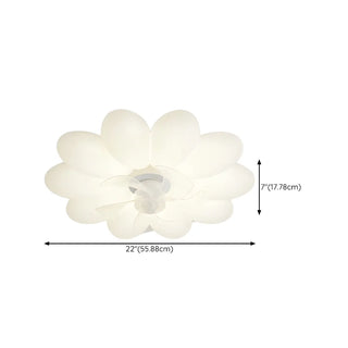 Bedroom Elegant White Flower LED Ceiling Fan with Light #size