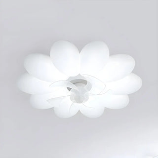 Bedroom Elegant White Flower LED Ceiling Fan with Light Image - 8