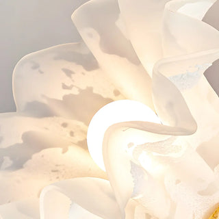 Frosted Glass Floral Wood Color Bedroom Wall Sconce Zawala Image - 16