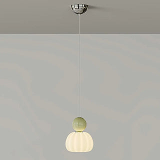 Modern Green Frosted Glass Globe Bedroom Pendant Light Zawala Image - 15