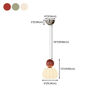 Modern Green Frosted Glass Globe Bedroom Pendant Light Zawala #size