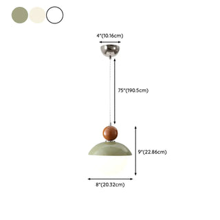 Modern Green Frosted Glass Globe Bedroom Pendant Light Zawala Image - 23