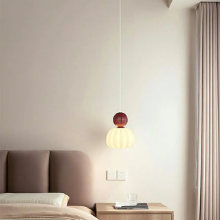Modern Green Frosted Glass Globe Bedroom Pendant Light Zawala Image - 3