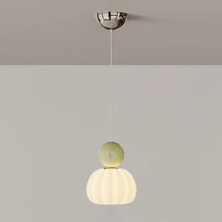 Modern Green Frosted Glass Globe Bedroom Pendant Light Zawala Image - 6