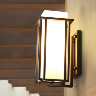 ZOWALA - Modish White Rectangular Frosted Glass Wall Lights Image - 2