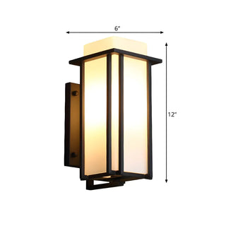 ZOWALA - Modish White Rectangular Frosted Glass Wall Lights #size
